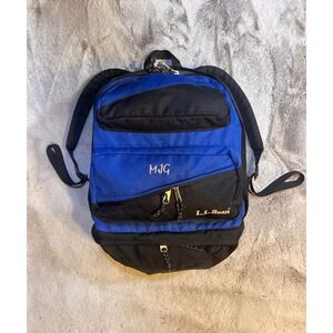 Vintage L.L. Bean Blue and Black Backpack